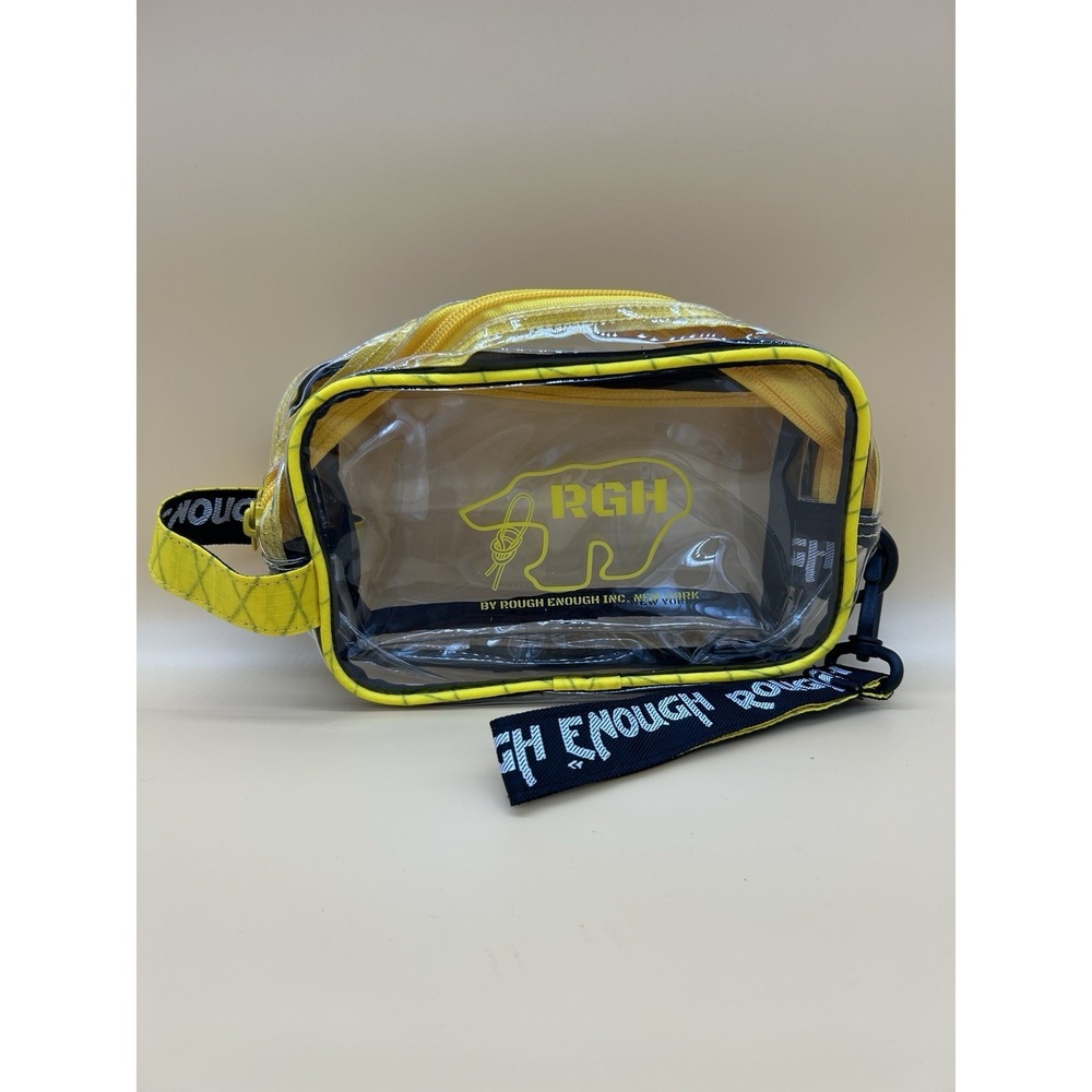 Rough Enough TSA Clear Toiletry Bag For Men & Women Yellow Travel Cosmetic Pouch